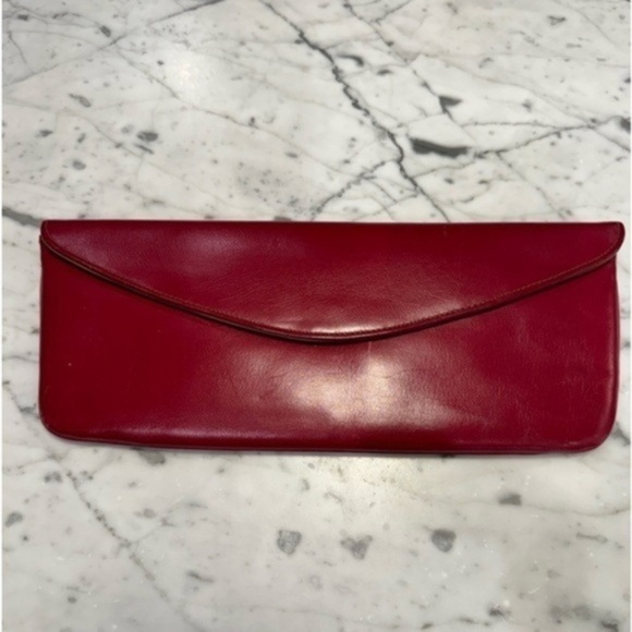 Vintage the New Yorker red burgundy wine clutch I - Picture 1 of 6